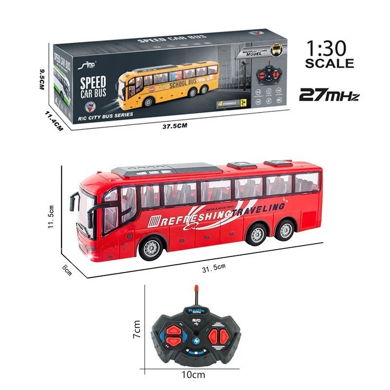 Voiture RC 4 Canaux Rouge/Jaune - Piles AA - ABS