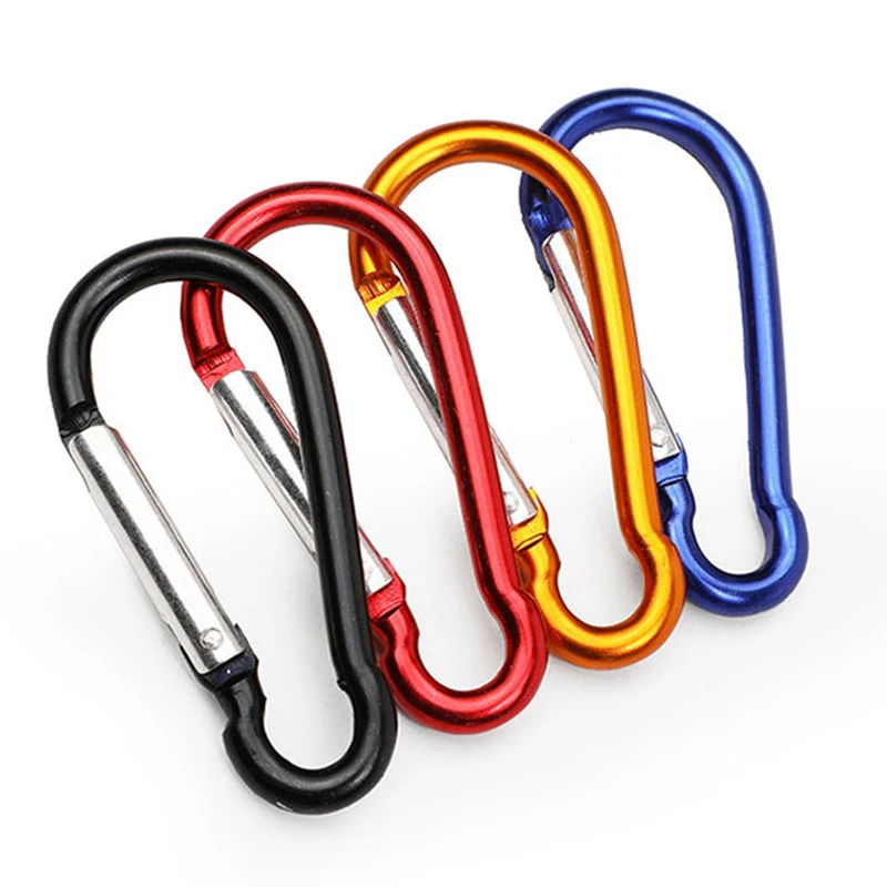 

5PCS Random Color Aluminium Alloy Safety Buckles Outdoor Sports Keychain Climbing Button Carabiners Camping Hiking Hooks