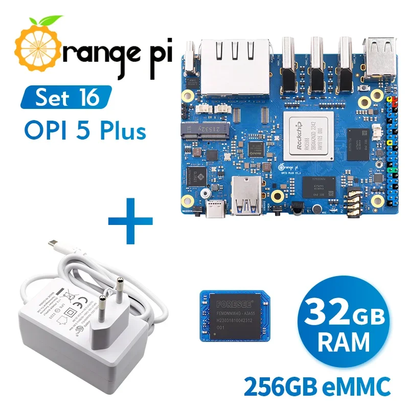 Orange-Pi-5-Plus-32GB-256G-EMMC-Module-5V4A-Type-C-Power-Supply-DDR4 ...