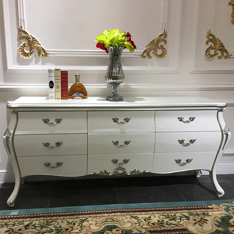 

Шкаф для веранды в европейском стиле, белый декоративный шкаф-ведро для хранения в прихожей, обеденный стол из массива дерева, неоклассический, d