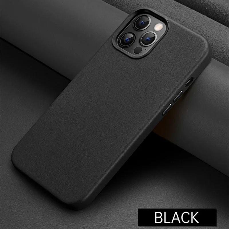 Amstar Genuine Leather Magnetic Case for iPhone 13 12 Pro Max 13 12 Mini Real Cowhide Leather Magnetic Wireless Charging Cover iphone 11 Pro Max leather case iPhone 11 Pro Max
