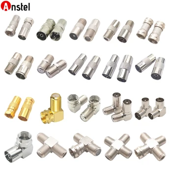 TV Pal ชายหญิงชุดอะแดปเตอร์แปลง F ประเภททีวี RF COAXIAL CONNECTOR 3 WAY Splitter มุมขวาสําหรับทีวี FM COAX CABLE 1