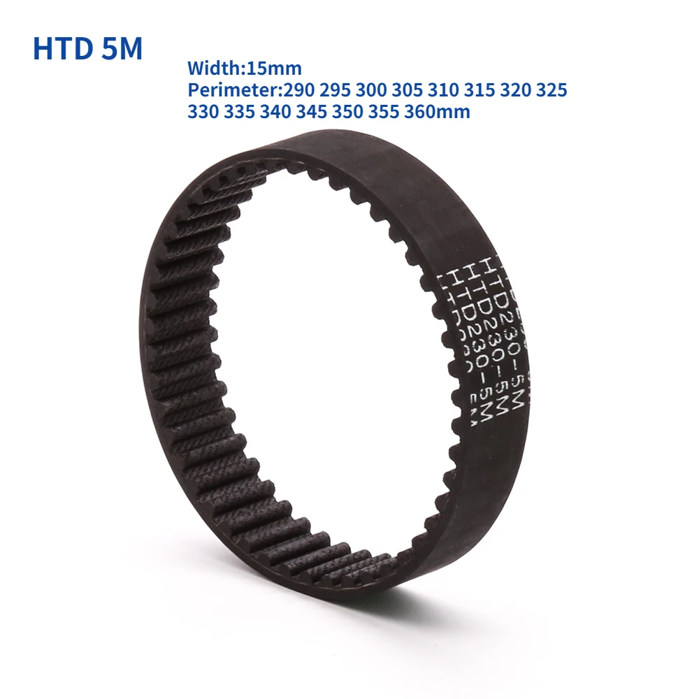 

HTD 5M Timing Belt Pitch 5mm Width 15mm Closed Rubber Drive Belts Perimeter 290 295 300 305 310 315 320 325 330 335 -360mm