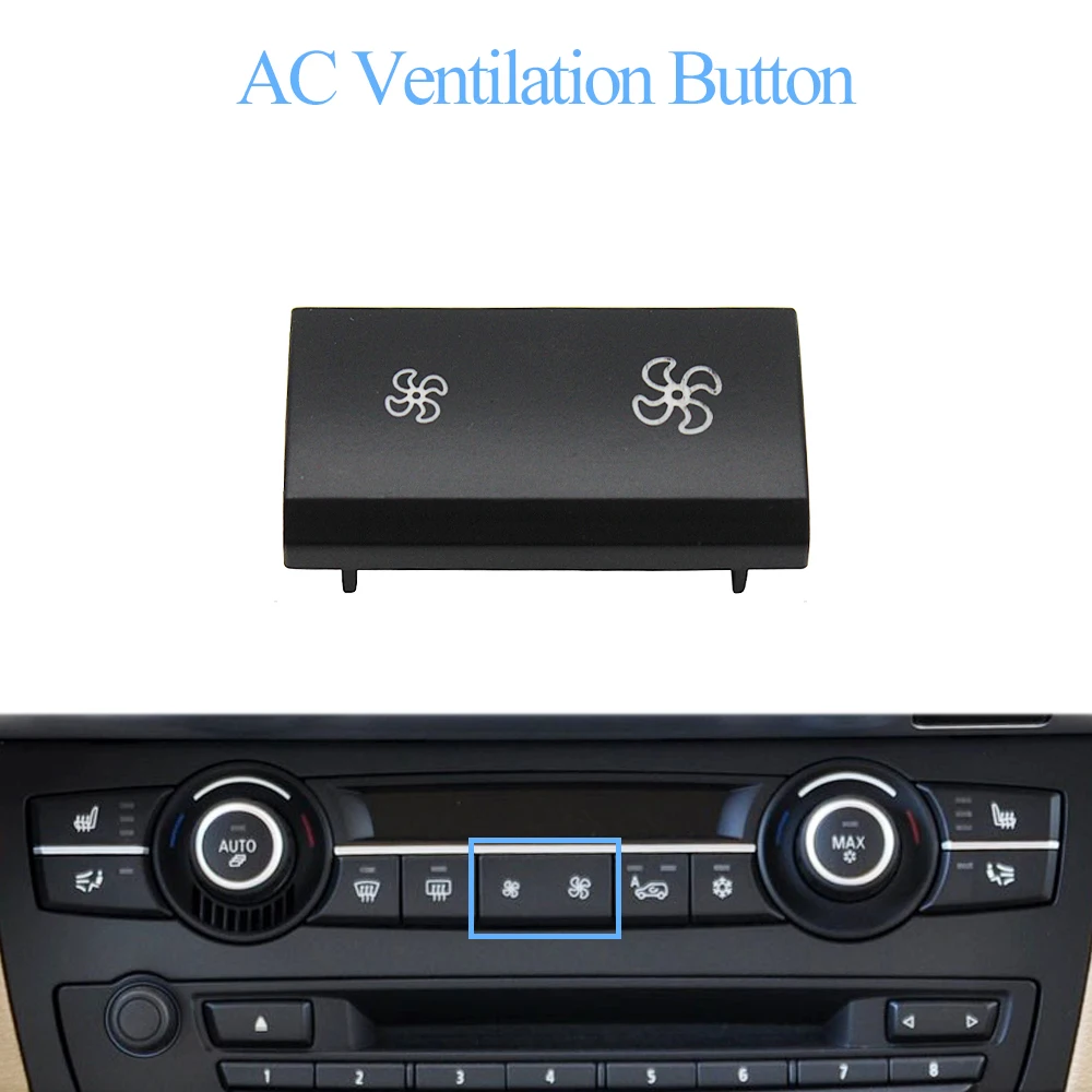 Car Dashboard Air Conditioner AC Button Key Venlitation Auto Knob Switch Cap For BMW X5 X6 E70 E71 E72 2007-2014 64119310445