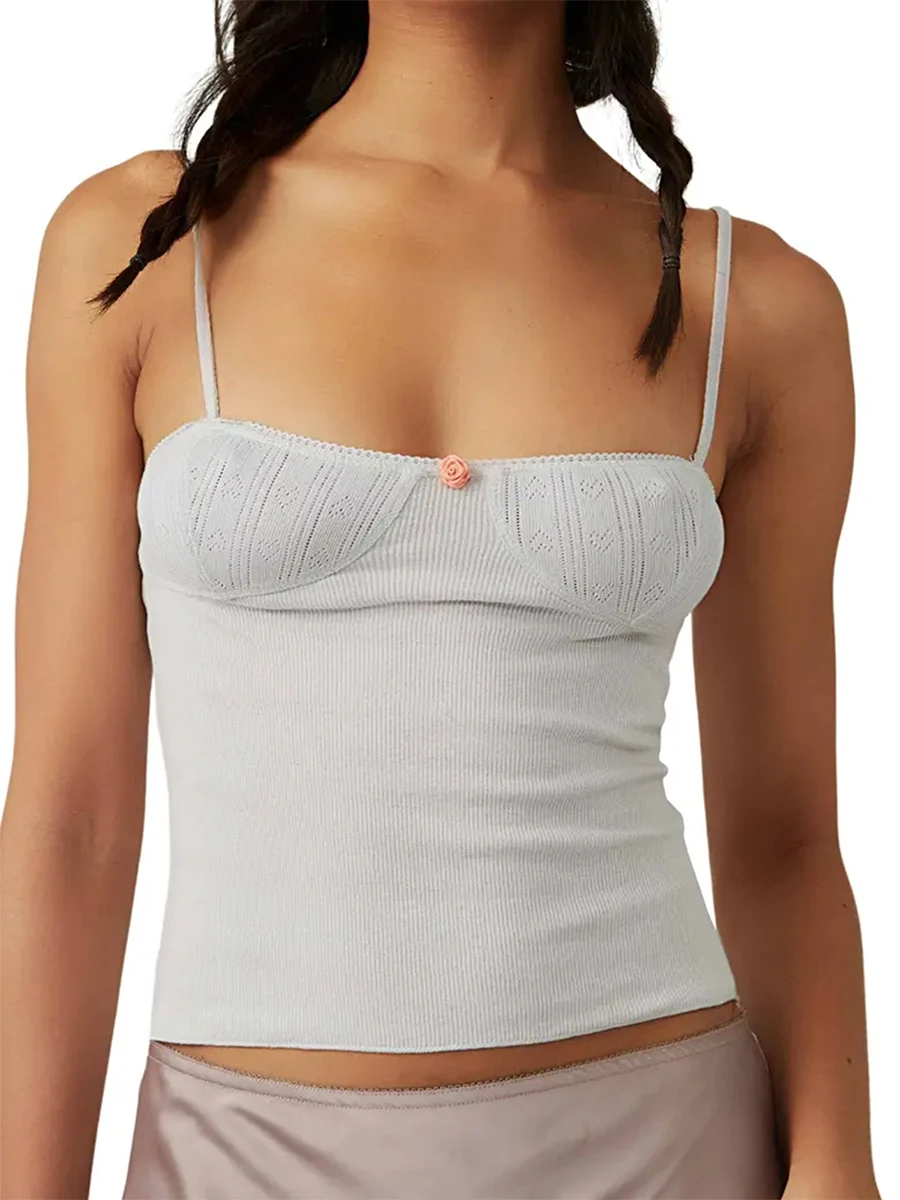 

Женская блузка на тонких бретельках с открытой спиной, облегающие летние топы с цветочным рисунком для женского клуба