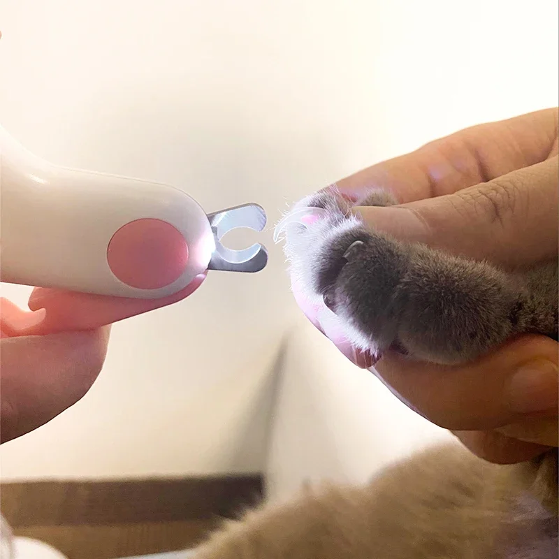 LED Light Cat Dog Nail Clipper Cutter Professional Pet Claw Trimmer Safety Lock Puppy Kitten Animals Care Grooming Tool Kit pet nail clipper