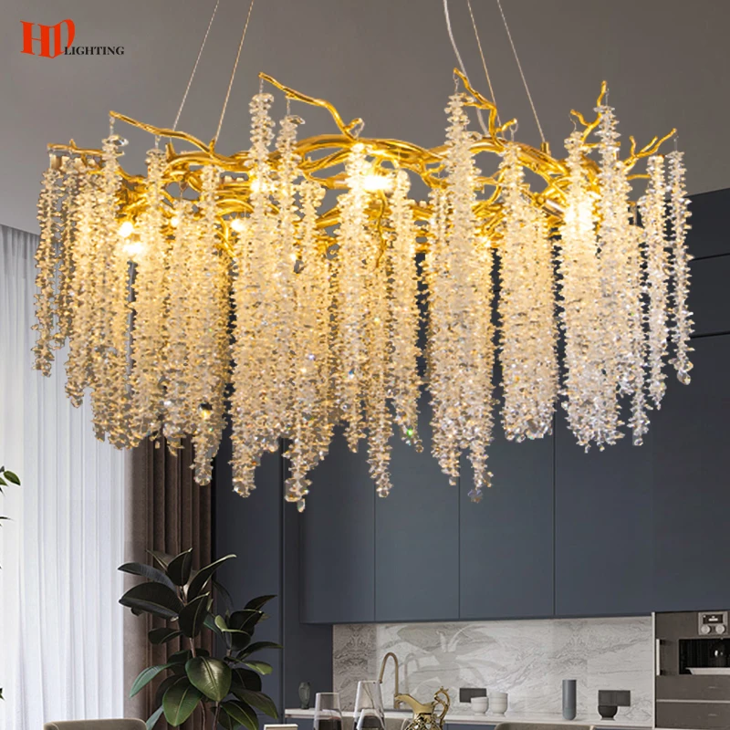 

Современная светодиодная хрустальная люстра 2022, освещение для гостиной, столовой, роскошная декоративная люстра