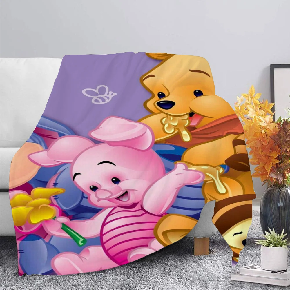 W-Winnie the Pooh Bedspread on the Bed Home and Decoration Fluffy Soft Blankets & Throws Cobija Throw Blanket for Sofa Halloween 2