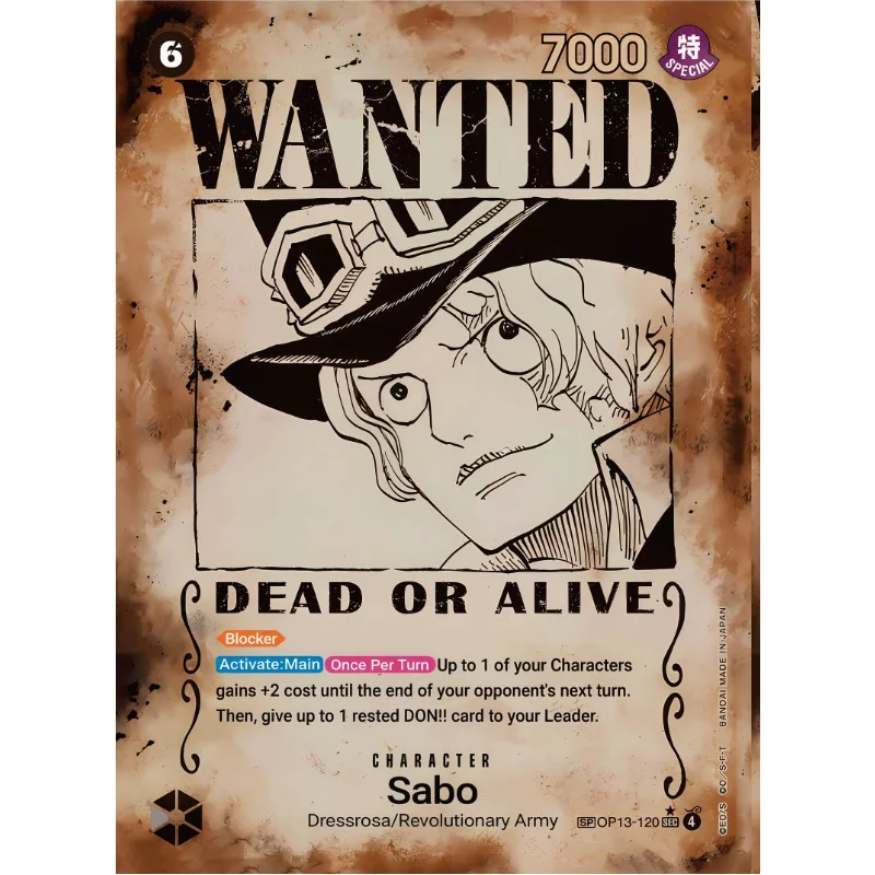 Diy One Piece Wanted Poster Japanese Sets Luffy Ace Sabo Roger Op13 Sec Sp Eustass Kid Op01-051 Op09-004 Shanks Op09-093 Teach