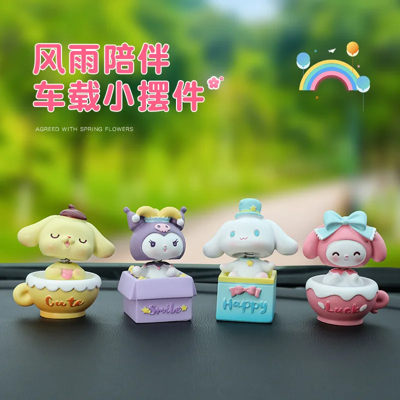 

Kawaii Sanrio Anime Kuromi Cinnamoroll Melody Car Ornament Model Center Console Rearview Mirror Decoration Car Accessories Toys