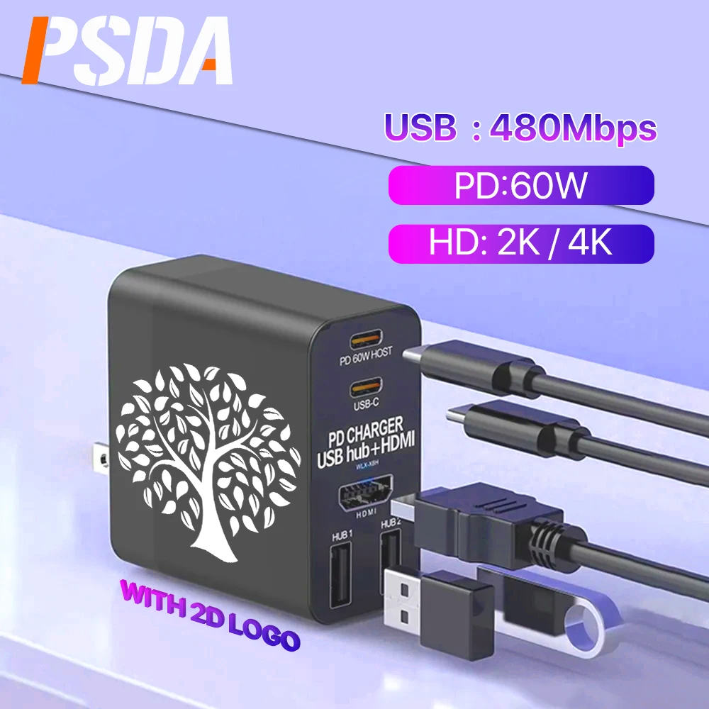 

Steam Deck Docking Station Usb Hub High Speed Dp To Hdmi Splitter For TV PD 60W Type C Fast Charger Laptop Display Port Adapter