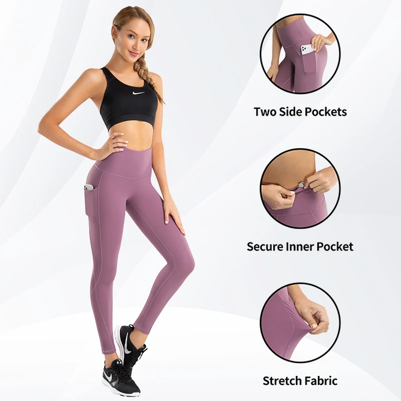 IKEEP High Waist Yoga Pants Women Sports Leggings Abdominal Workout Tights  with Pockets Gym Girl Hiking Pants - AliExpress