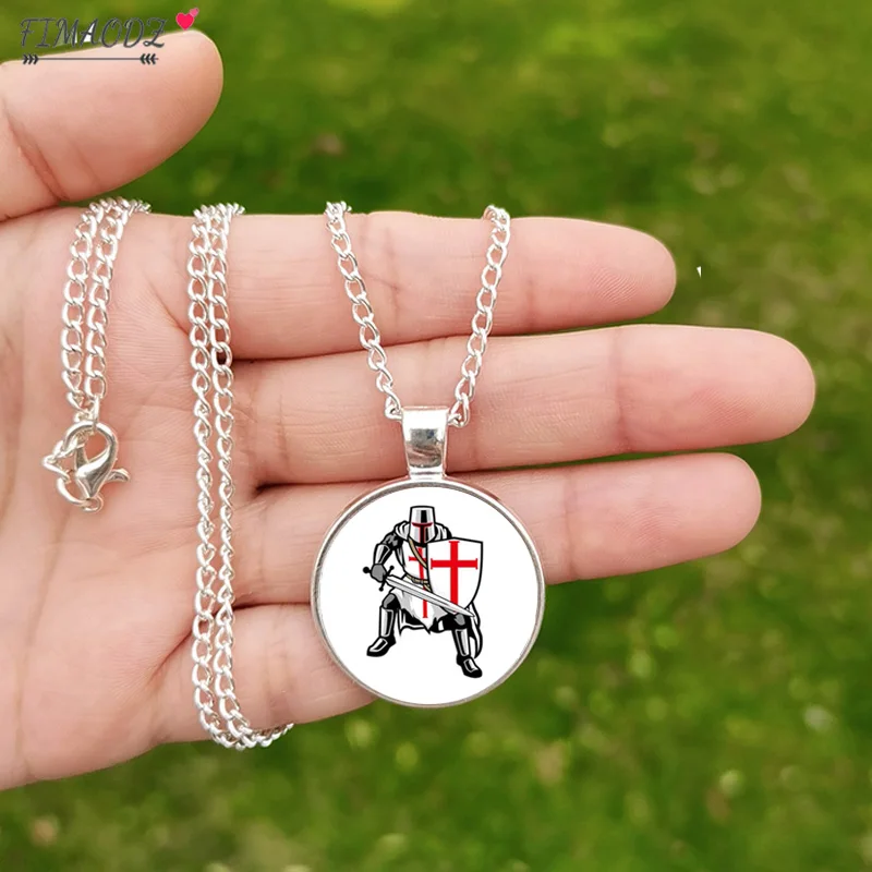 The Knights Templar Pendant Necklace Glass Necklace 