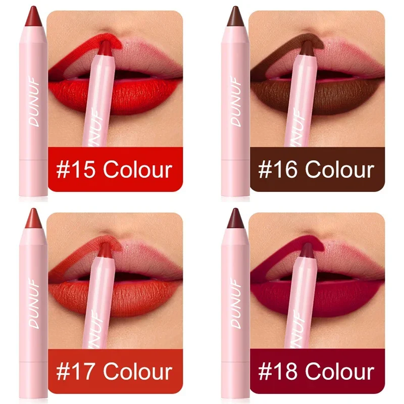 Matte Velvet Lipstick Pencil 18 Colours Long-lasting Lip Liner_voghion.com