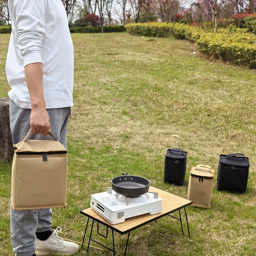 Fuel Cylinder Storage Bag 600D Oxford Cloth Butane Fuel Canister Cover Handle Gas Tank Protective Bag Outdoor Camping