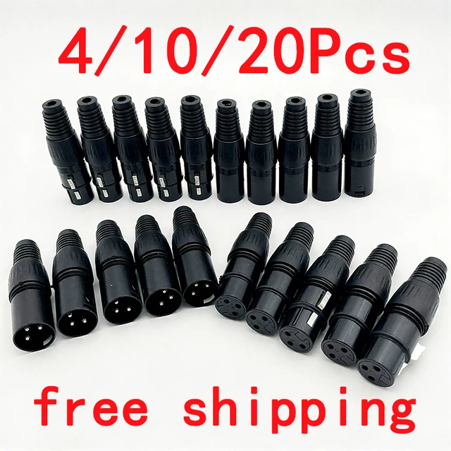 4/10/20 ชิ้น MIC Snake Plug ชายหญิงสายไมโครโฟน XLR 3 พินเชื่อมต่อสายไฟ 1