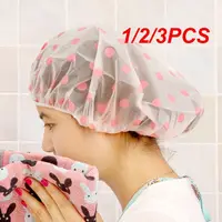 10/6/5/3/2/1PCS Reusable Shower Cap Elastic Band Women Bathing Hair Cap Waterproof Bathroom Hotel Home Shower Hat Spa Hair Salon 1
