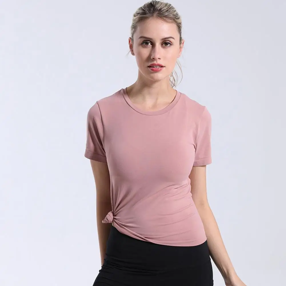 Workout Top Women Yoga Top High Elasticity Yoga for Women Soft Breathable Sweat Absorption T-shirt with Quick Dry Technology