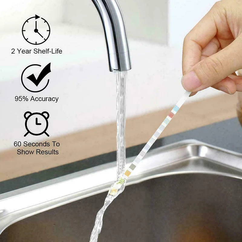 14-In-1 Drinking Water Test Kit Swimming Pool Spa Water Quality Test For Faucets Well Water Test Strips 50pcs