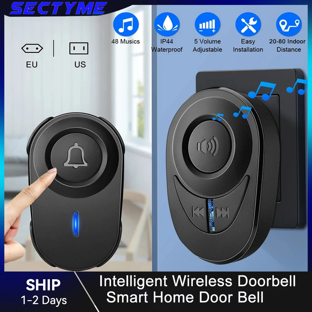 Smart Wireless Waterproof Doorbell with LED Flash