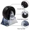 4Pcs Casters Heavy Duty 2 inch Rubber Black Caster Wheels with Rigid Fixed Non-Swivel Top Plate for Furniture 5