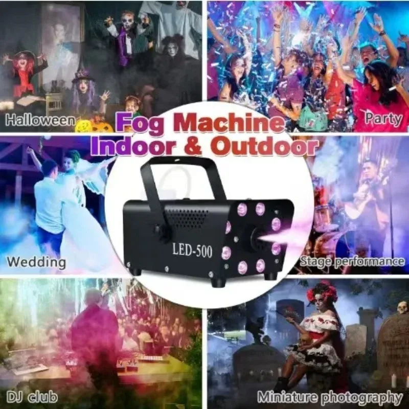 LED smoke machine atmosphere light 500W remote control spray Christmas party wedding stage lighting effect spray
