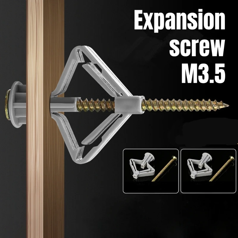 10Sets m3.5 Hollow-Wall Anchors Drywall Anchor Kit With Screws Expansion Tube Pipe Self Drilling With Zinc Plated Screws