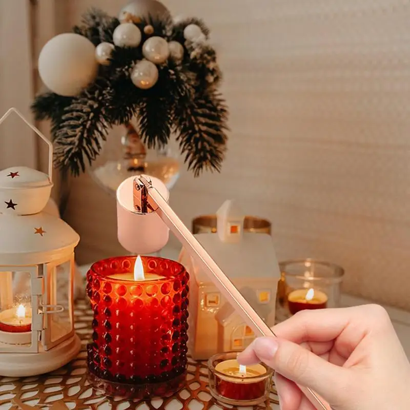 Stainless Steel Candle Snuffer Flame Wick Tool Oil Lamp Dipper Extinguish Trimmer Cutter 17cm Put Off Rose Gold Black Silver