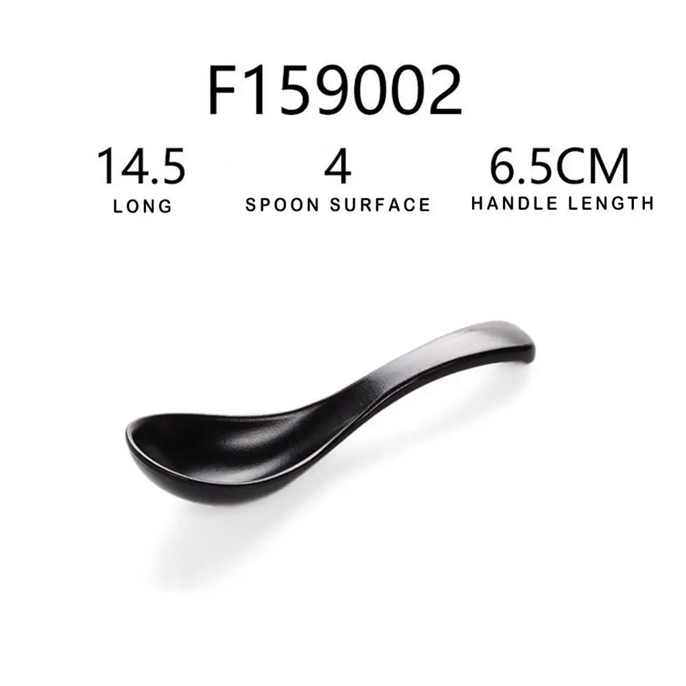 Description Picture 2 of item1pc Black Scoops Chinese Asian Soup Spoons Non Stick Wonton Rice Spoon Long Handle Japanese Ramen Spoon Serving Tableware