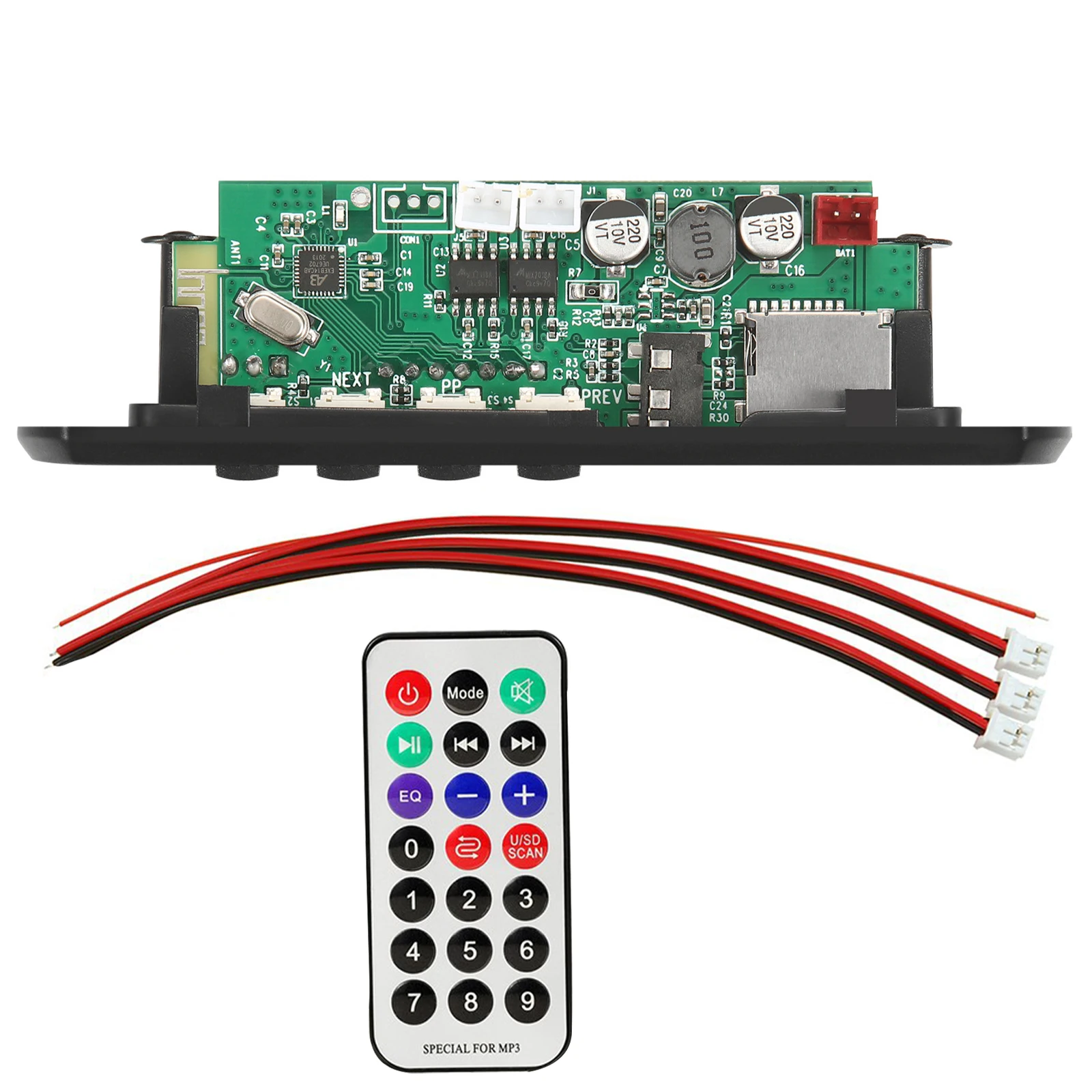 USB TF Car Audio FM Radio MP3 Module Wireless Bluetooth 5.0 12V 2*25W MP3 WMA Decoder Board for Car Audio Player Parts