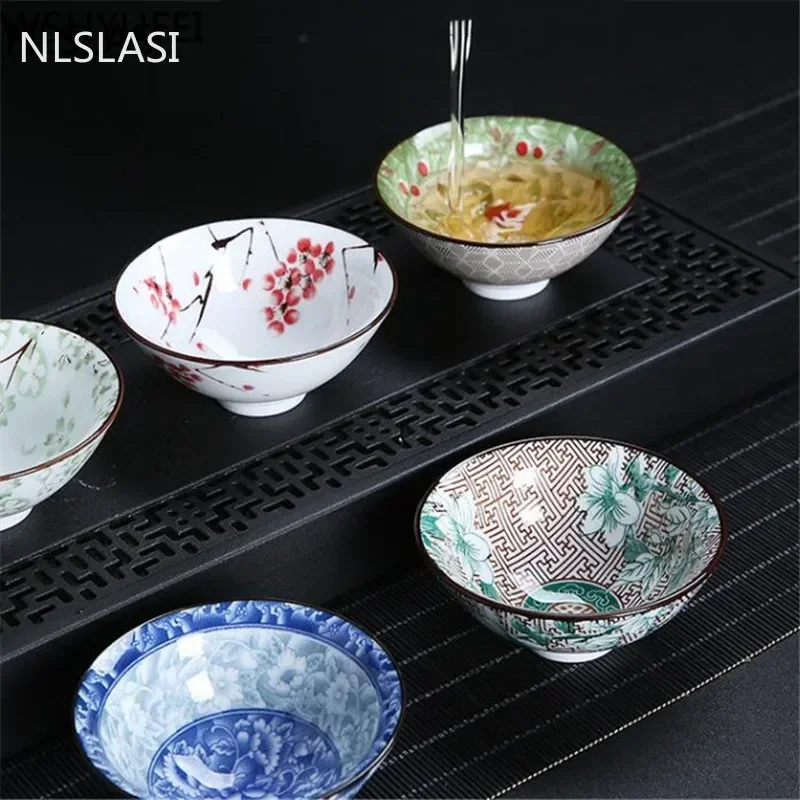 Blue and White Porcelain Teacup Handmade Boutique Small Tea Bowl Retro Ceramic Tea Set Accessories Multicolor Master Cup 68ml