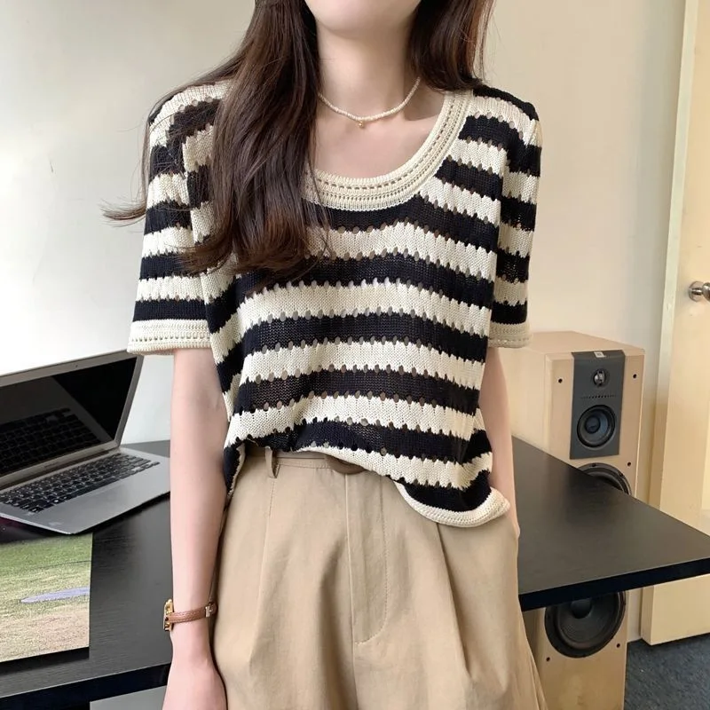 Women Autumn Knitted Sweater Y2K Slim Fit Pullover
