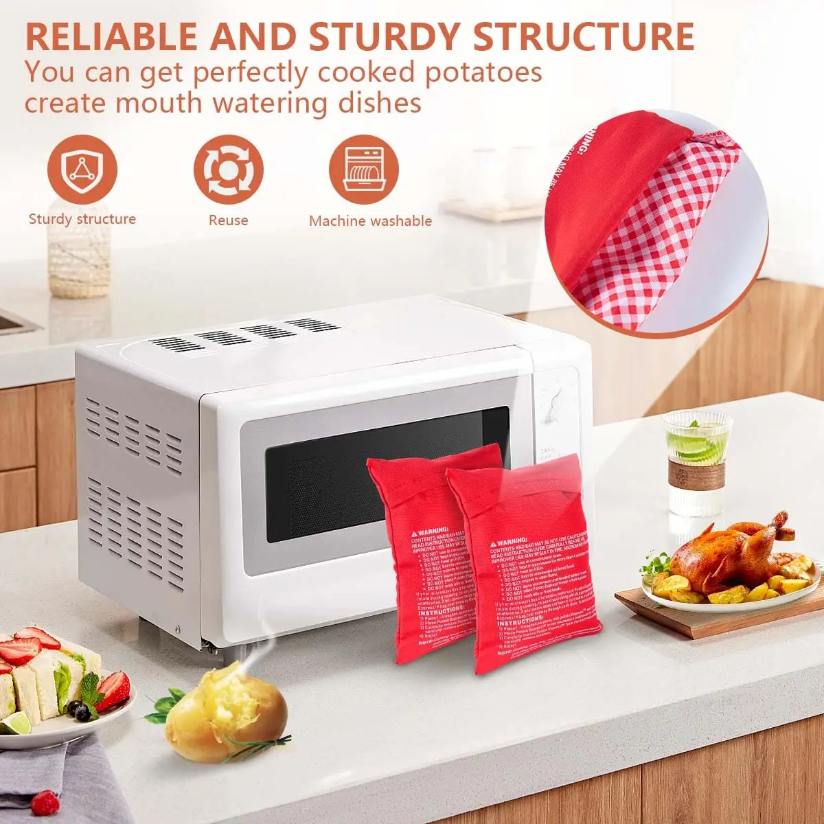 Microwave Cooker Bag 1/2pcs Potato Cooker Bag Baked Potato Microwave Cooking Quick Fast kitchen accessories kitchen gadgets