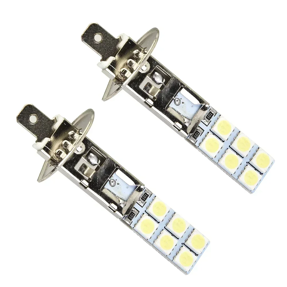 LED Headlights 2x H1 Fog Lights H1 6000K Super White 55W LED Headlight Bulbs Kit Fog Driving Lights Aluminum Practical Replacement Accessories