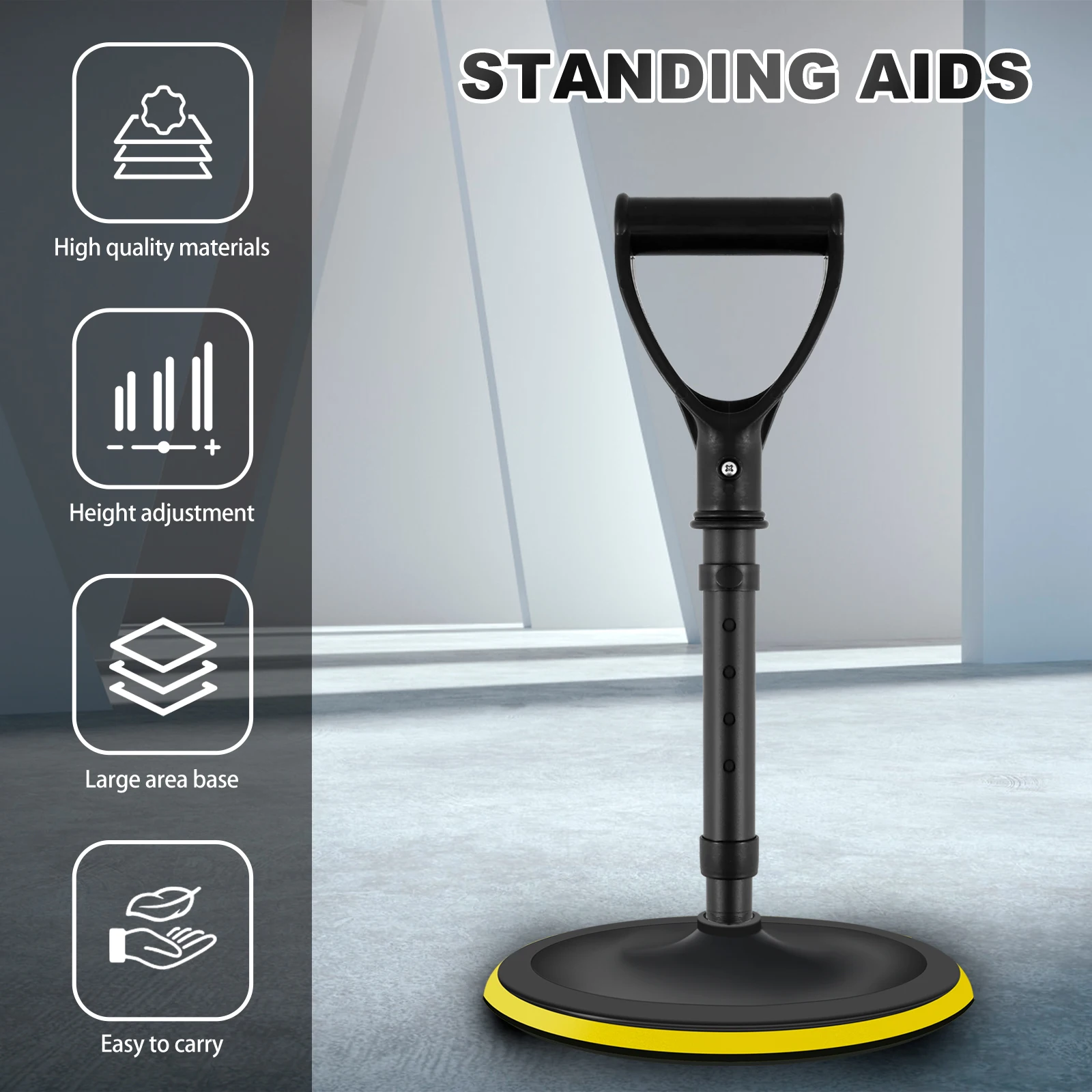 Mobility Tool Adjustable Standing Aid Device to Help Get Up from Floor Lift Assists for Elderly 5 Height Levels with 7Inch Base 2