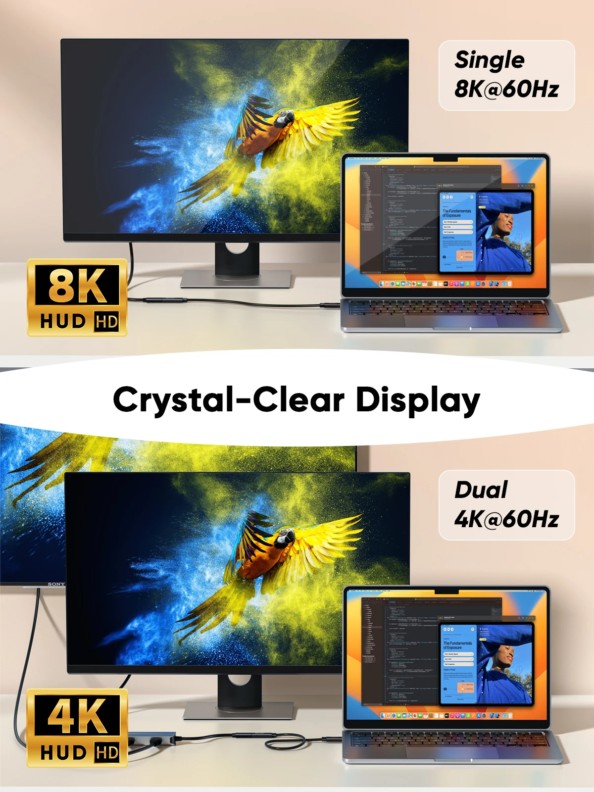 CableCreation 40Gbps USB4 연장 케이블 Type-C 수컷 암컷, 8K 4K@60Hz 영상 지원, 240W PD 고속 충전, 썬더볼트 4/3 USB4 3.2 호환 맥북 노트북 허브 도킹스테이