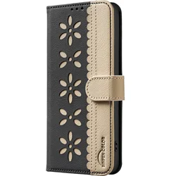 PU Leather Wallet Flip Case - Premium Protective Cover and s for Poco C85 5G (B36 - Black)