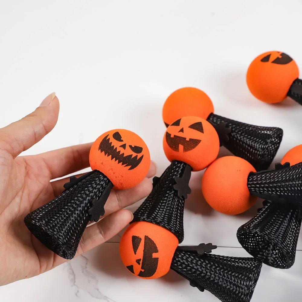 10Pc Cute Funny Halloween Pumpkin Jumping Doll Finger Puppet for Kids Birthday Party Favors Goodie Piniata Filler Halloween Gift