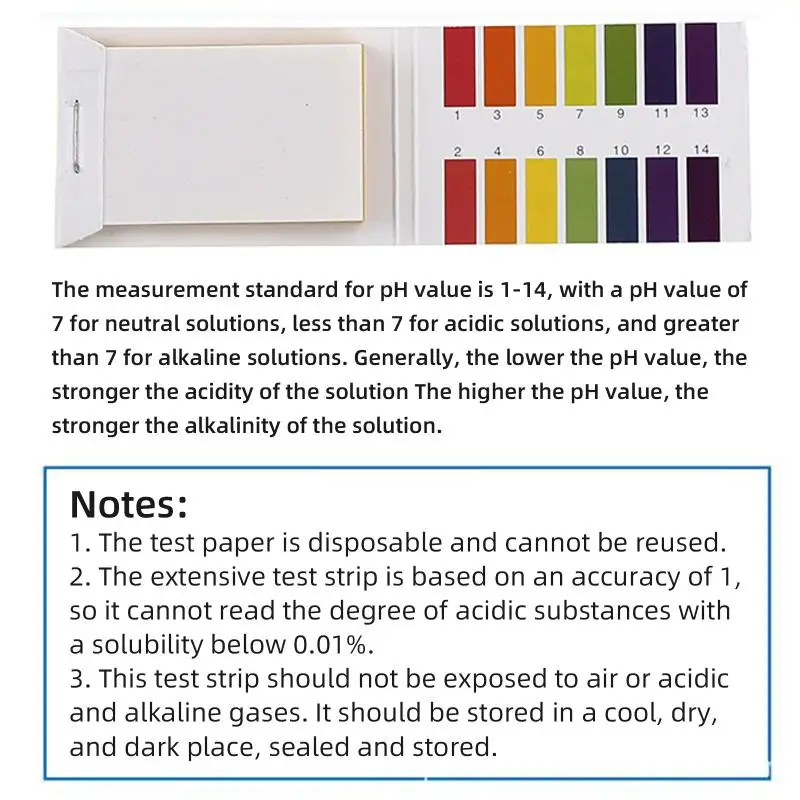 1set = 80 Strips Professional 1-14 PH Litmus Paper Ph Test Strips Water Cosmetics Soil Acidity Test Strips Control Card
