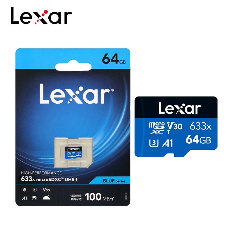 Lexar ޸ ī, Ŭ 10 ũ SD ī, A1 UHS-I TF Microsd, 633x32GB, 64GB, 128GB, ִ 95 MB/s б ӵ, Ʈ 10 