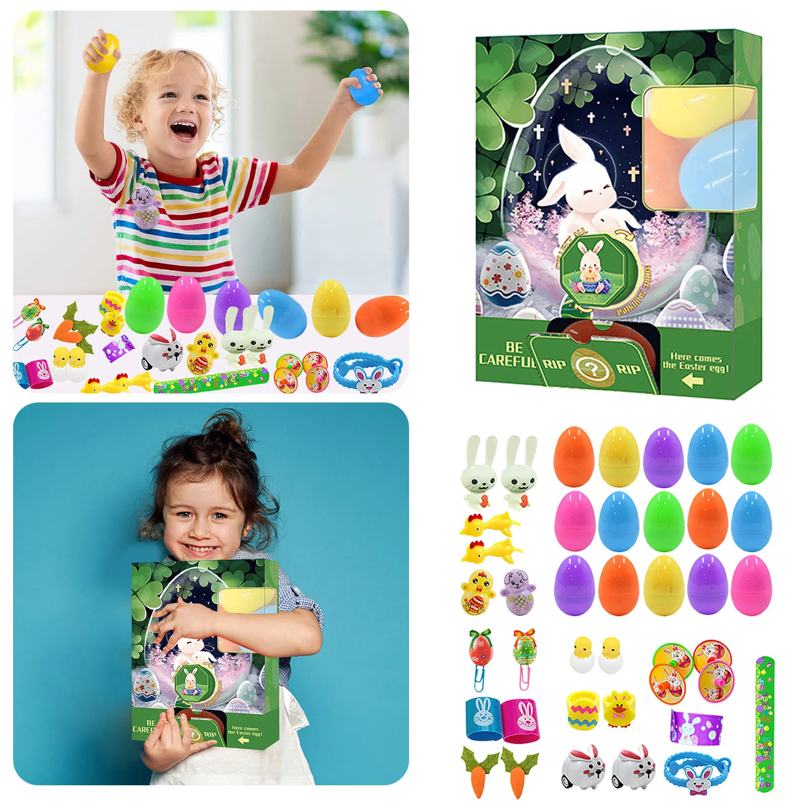 

Easter Toys Set Gifts For Kids Party Favors For Girls Easter Egg Fillers Dimples Rabbit Sensory Building Magnets for Toddlers