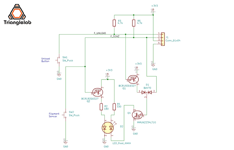 Trianglelab-v2 filamento sensor v2.2 para impressora 3d,