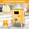 Drink Dispenser Stand Bamboo Rack Glass Jar Water Jug Holder Beverage Whiskey Decanter Stand Dispenser Base for Bar Office 2