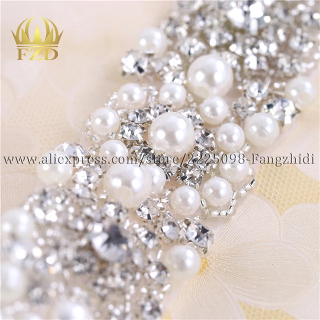 Rhinestones - 10 Wholesale Pearl Rhinestone Applique Trim Gold Bridal  Crystal - Aliexpress