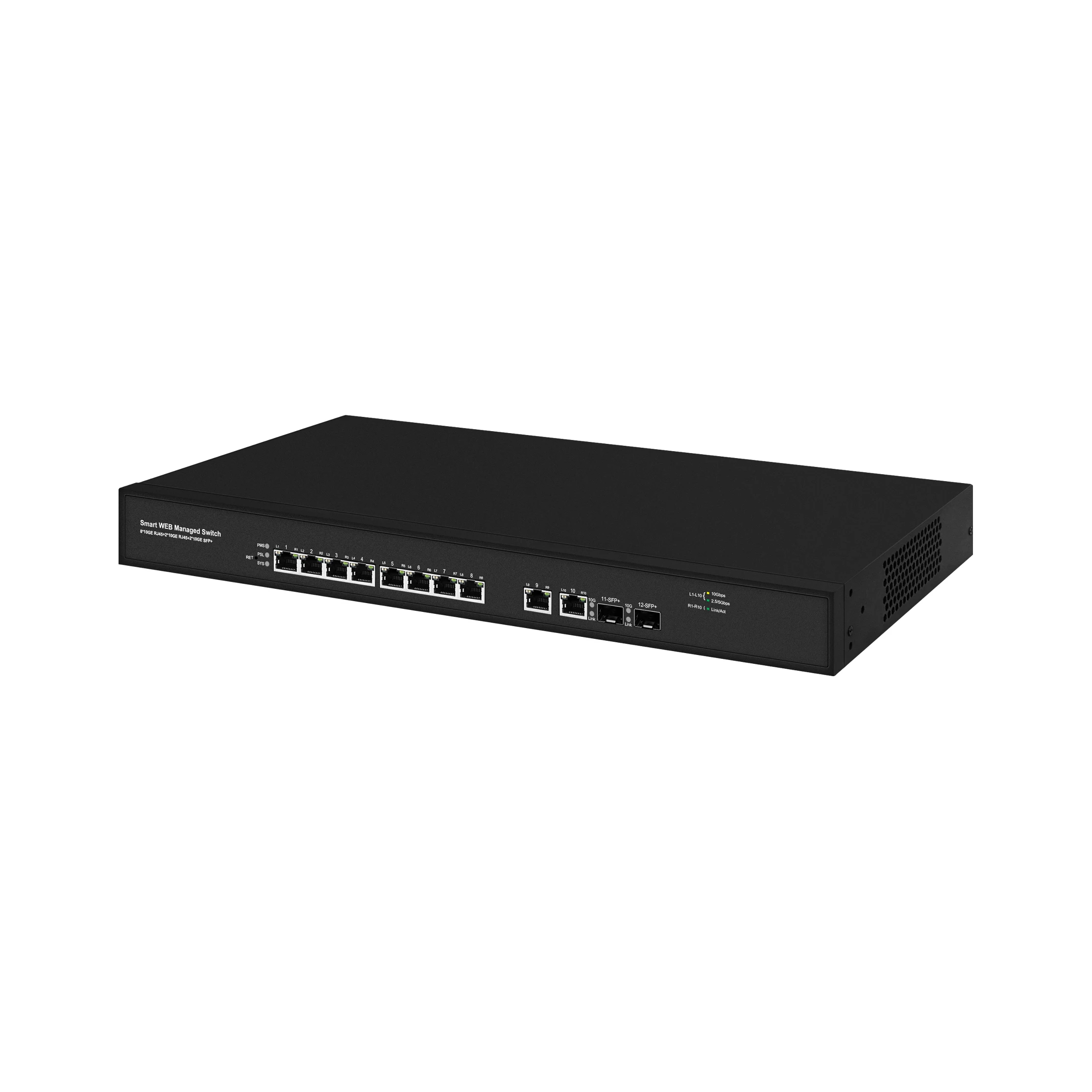 10GbE 12포트 웹 관리 스위치 | 10+2 10G 스마트 POE 스위치