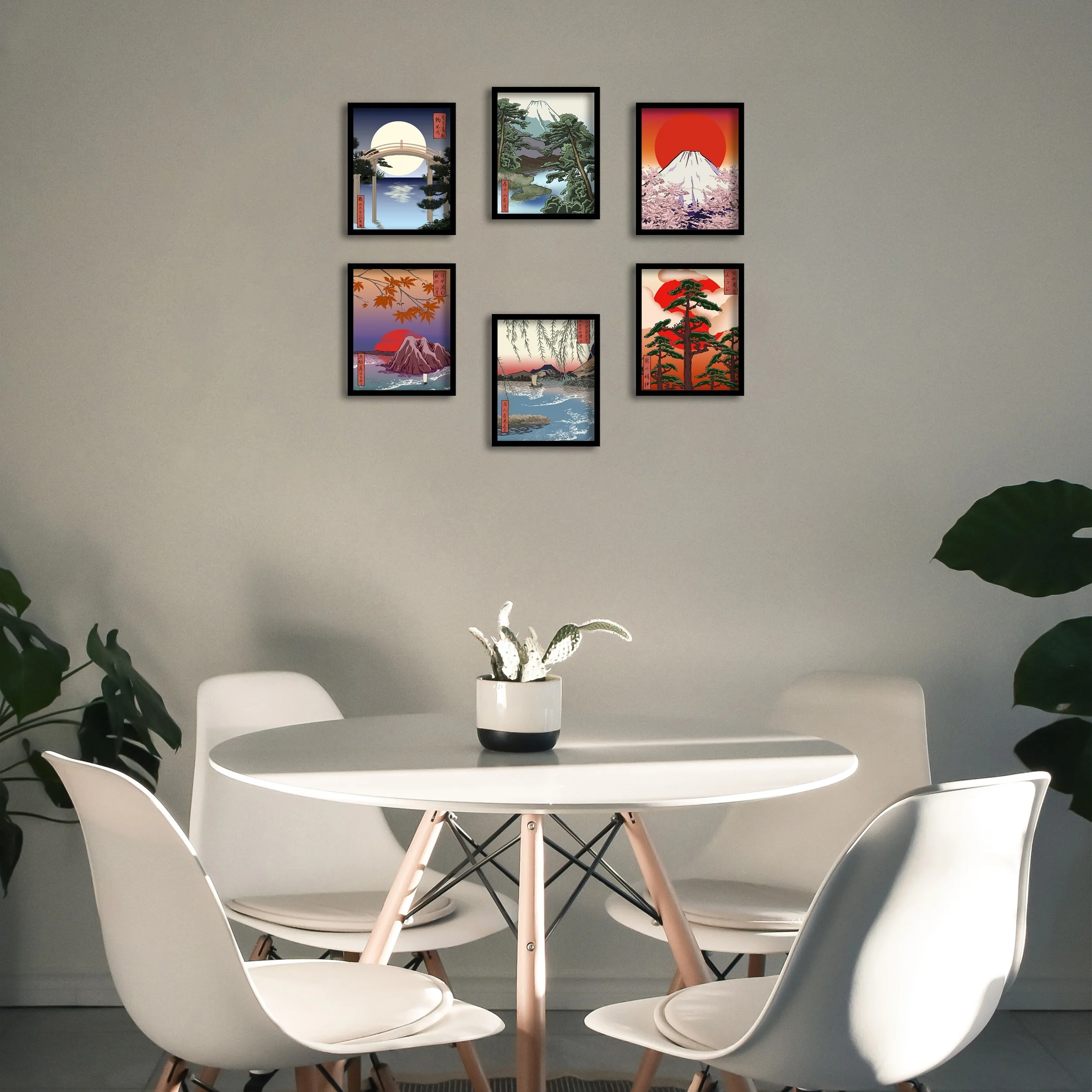 Stampa Su Tela Giapponese Con Monte Fuji – Quadro Moderno Con Cornice Per Soggiorno, Camera, Ufficio