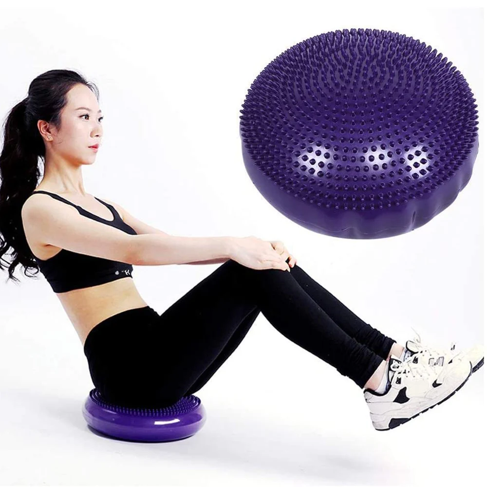 Factory Yoga Balls Massage Pad Inflatable Stability Wobble Balance Disc Cushion Mat Fitness Exercise Training ball