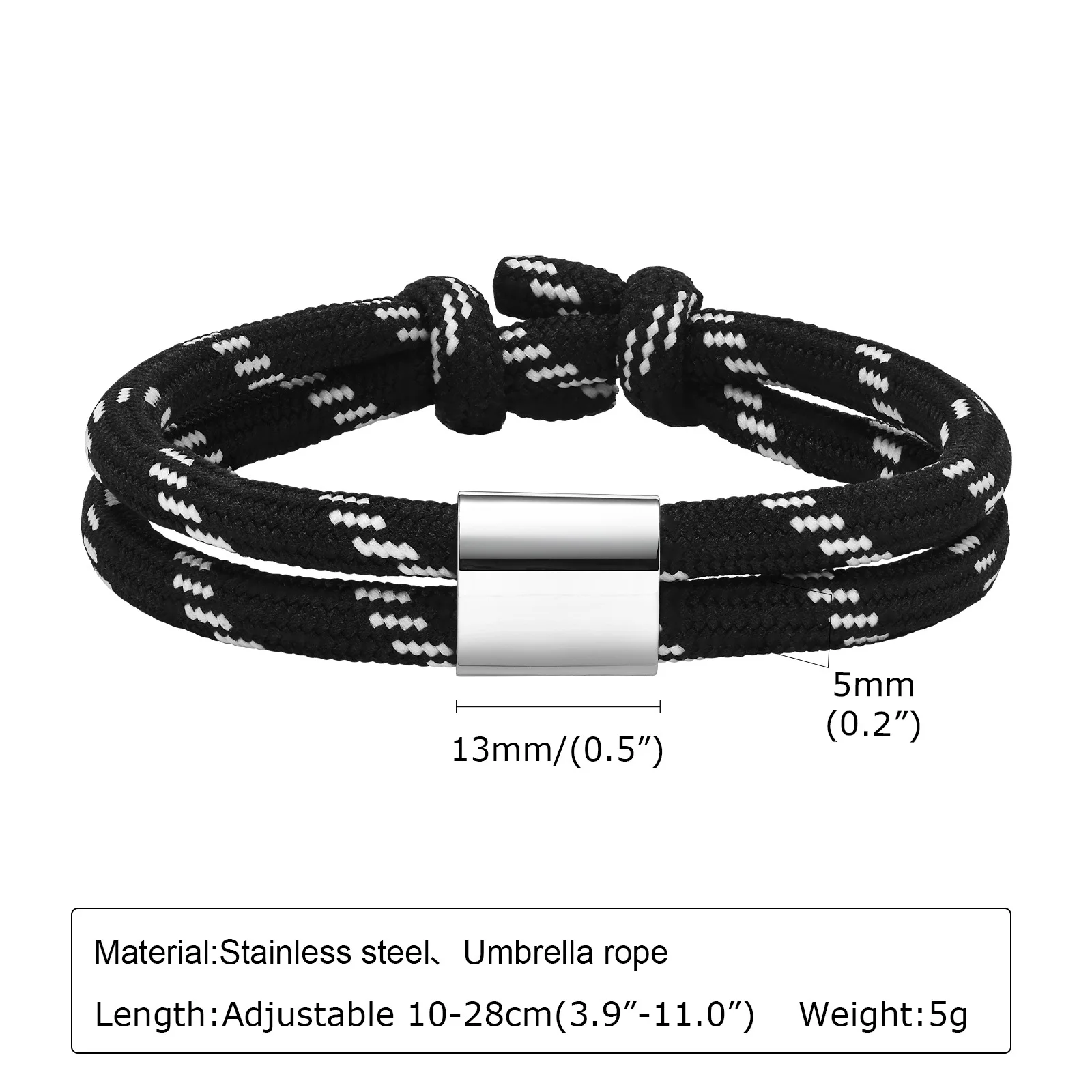 Mprainbow Mens Double Rope Chain Bracelets Length Adjustable,Valentine's Father's Day Birthday Party Gifts for Dad Husband BFF