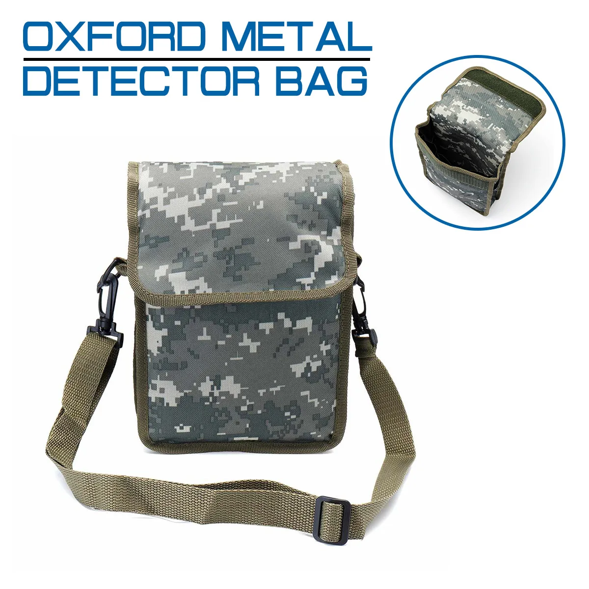 Oxford Metal Detector Bag Camo Shoulder Waist Belt Pouch Good Luck Gold