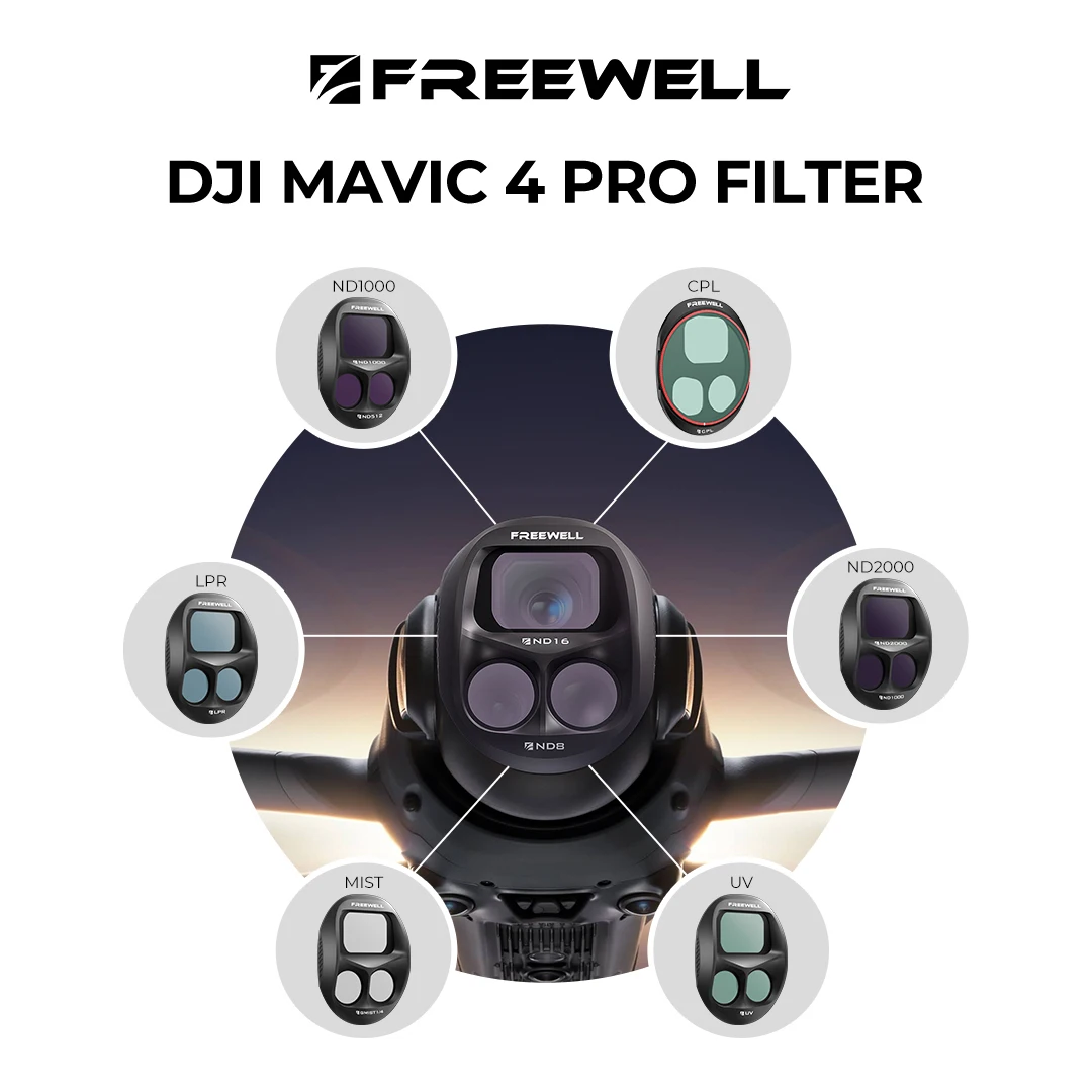Single Drone Filters for DJI Mavic 4 Pro - CPL,UV,LPR,ND1000,ND2000,Glow Mist 1/